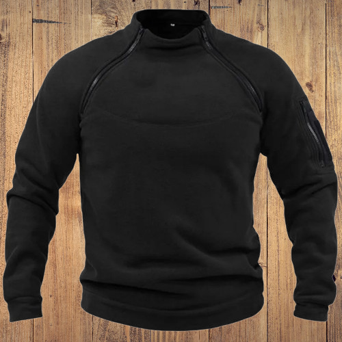 ArcticForge Men's Military Fleece Zip Pullover
