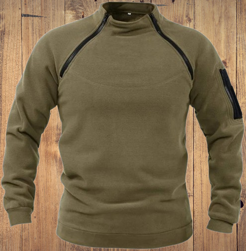 ArcticForge Men's Military Fleece Zip Pullover