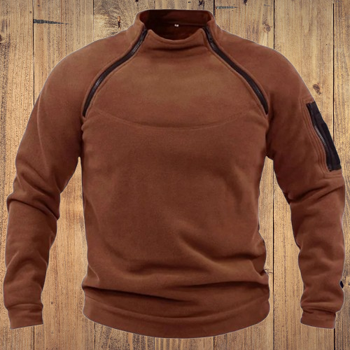 ArcticForge Men's Military Fleece Zip Pullover