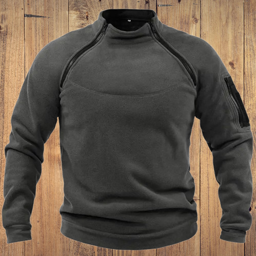 ArcticForge Men's Military Fleece Zip Pullover