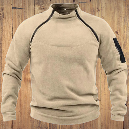 ArcticForge Men's Military Fleece Zip Pullover