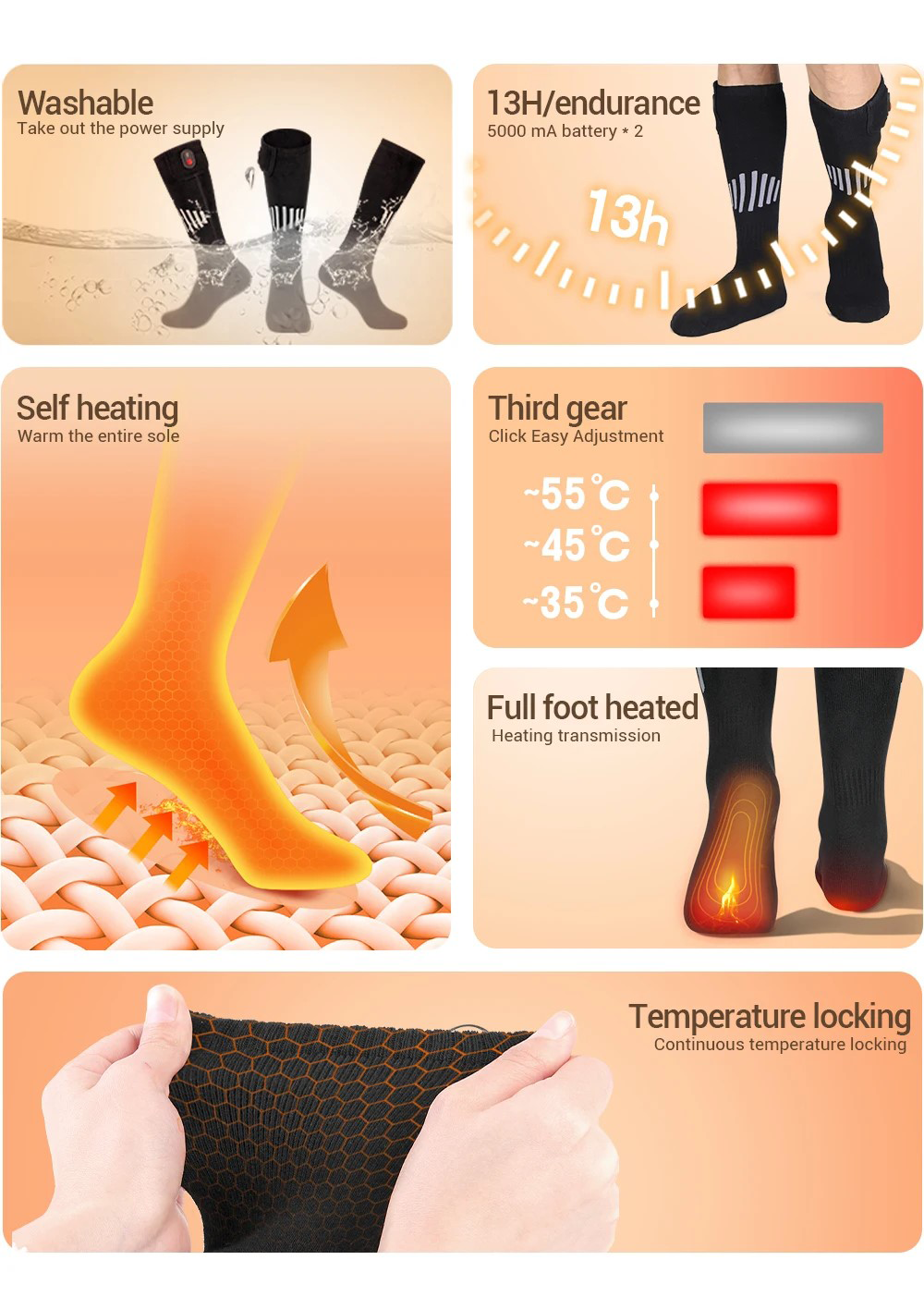 HeatFlow Pro™ Rechargeable Heat Winter Socks