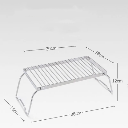 EmberCraft™ Stainless Steel Folding Campfire Grill & Gas Stove Stand