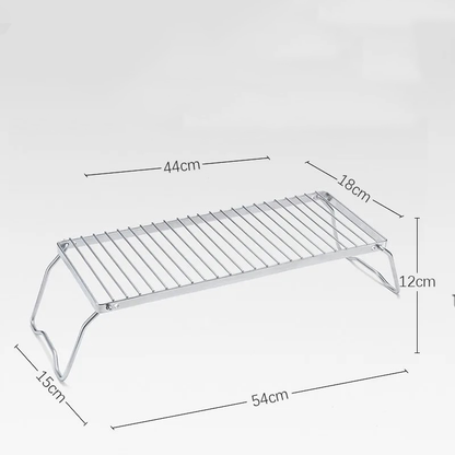 EmberCraft™ Stainless Steel Folding Campfire Grill & Gas Stove Stand